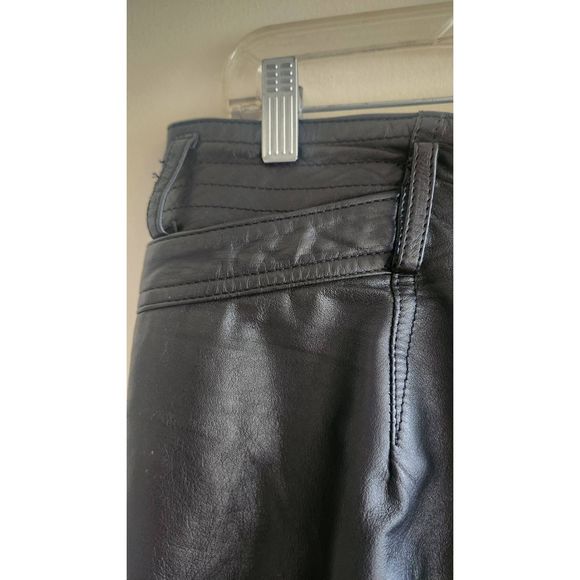 Z. Cavaricci Vintage Black Leather Pants, Iconic Silhouette, Pleats,  Pockets, - Picture 2 of 8